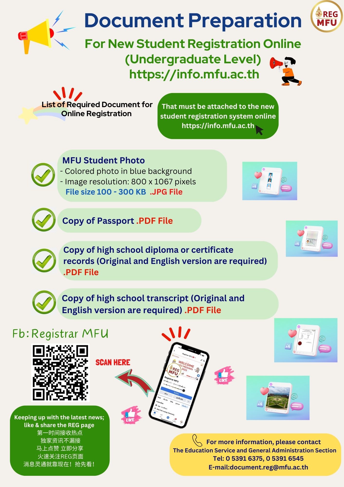 List of Required Documents for Online registration, Academic Year 2025 -  Mae Fah Luang University